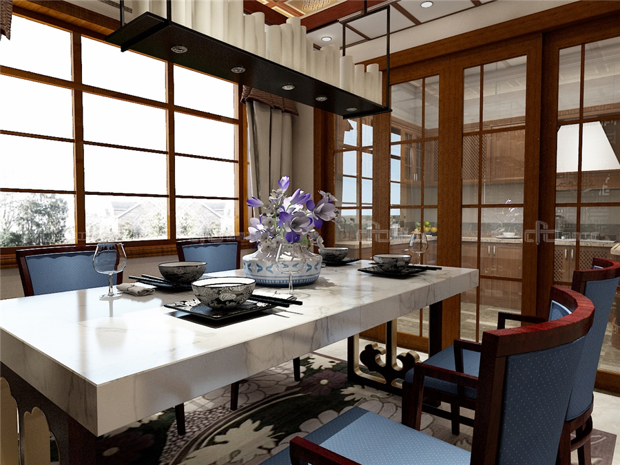 輕奢新中式風格效果圖,整木定制極簡新中式(圖3) 輕奢新中式風格效果圖,整木定制極簡新中式(圖3)