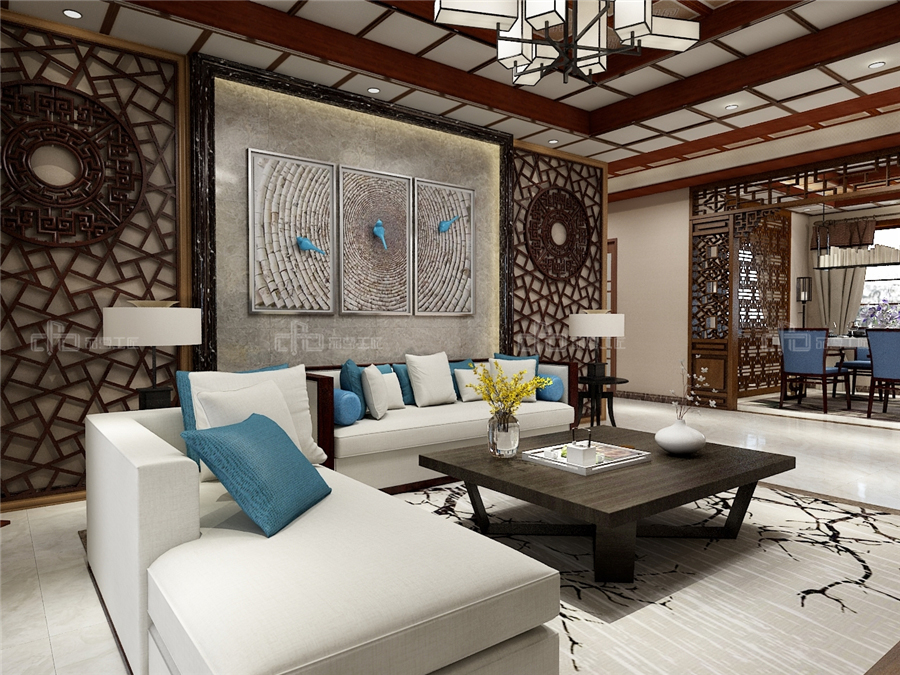 輕奢新中式風格效果圖,整木定制極簡新中式(圖6) 輕奢新中式風格效果圖,整木定制極簡新中式(圖6)