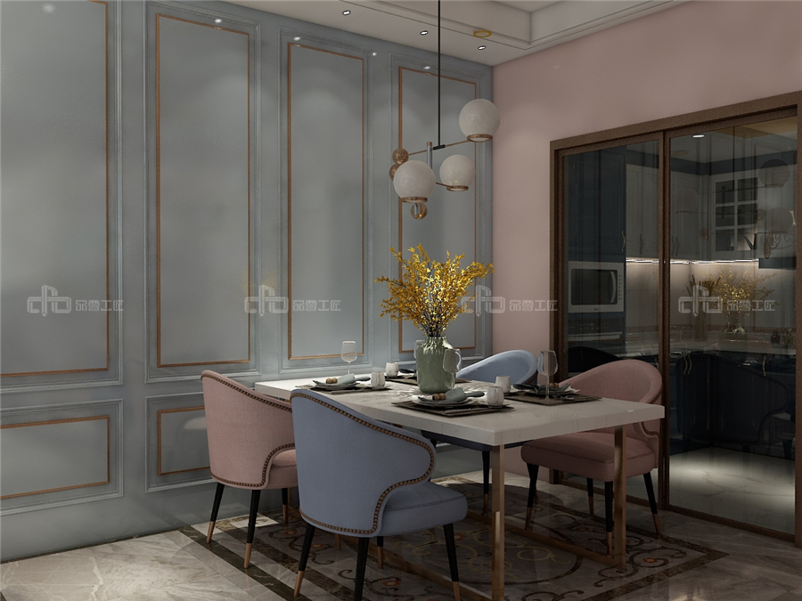 80㎡小戶型裝修效果圖 法式風格整木定制(圖5) 80㎡小戶型裝修效果圖 法式風格整木定制(圖5)