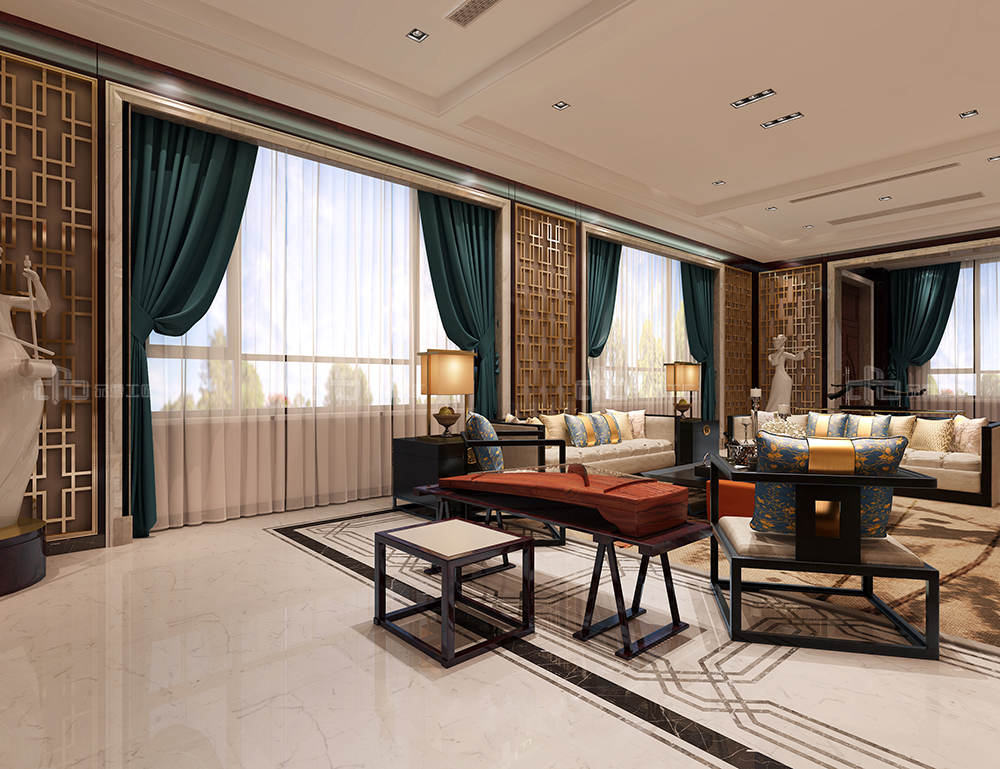 整木定制花鳥古韻新中式風格,別墅全屋效果圖(圖3) 整木定制花鳥古韻新中式風格,別墅全屋效果圖(圖3)