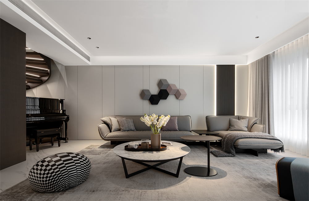 180㎡現代極簡全屋定制,簡約復式大宅案例(圖1) 1.jpg