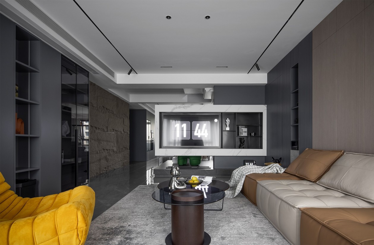 138㎡整木定制復式,現代極簡輕奢高級灰(圖1) 1.jpg